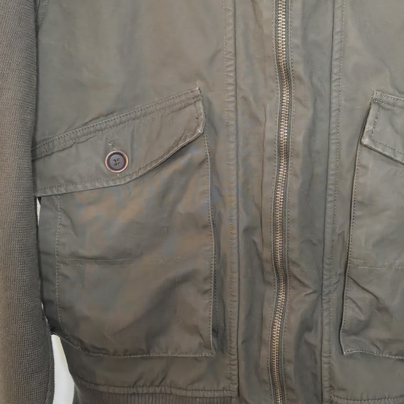 Banana Republic Heritage Collection Jacket GREEN hooded MEN M Safari Bomber - Picture 2 of 16